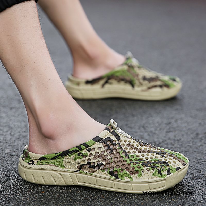 Heren Pantoffels Sale Trend Mannen Sandaal Bovenkleding Persoonlijk Zandkleur Groen