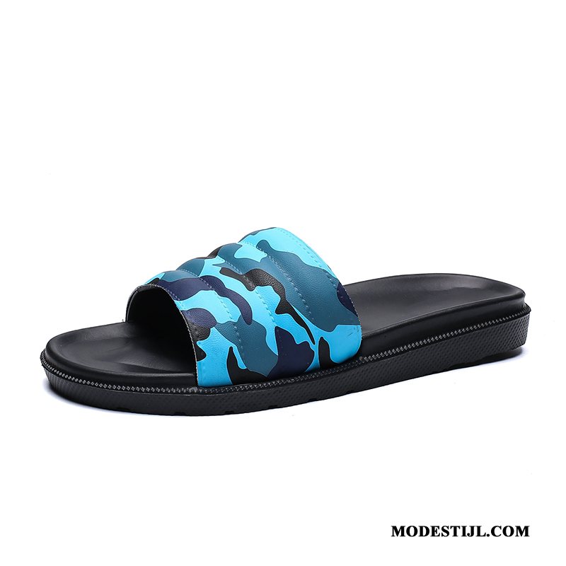 Heren Pantoffels Winkel Zomer Antislip Dikke Zool Outdoor 2019 Camouflage Blauw Zandkleur