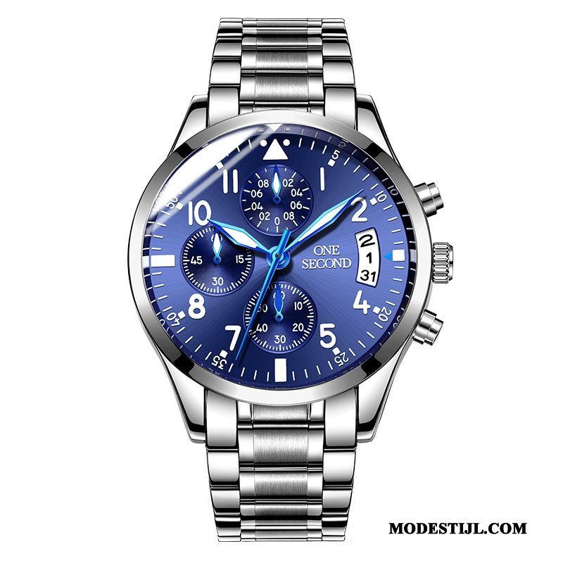 Heren Polshorloge Kopen Sport Quartz Horloge Lichtende Nachtwolken Nieuw Mannen Blauw