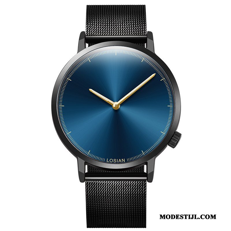 Heren Polshorloge Kopen Student Eenvoudig Sport Mannen Quartz Horloge Blauw