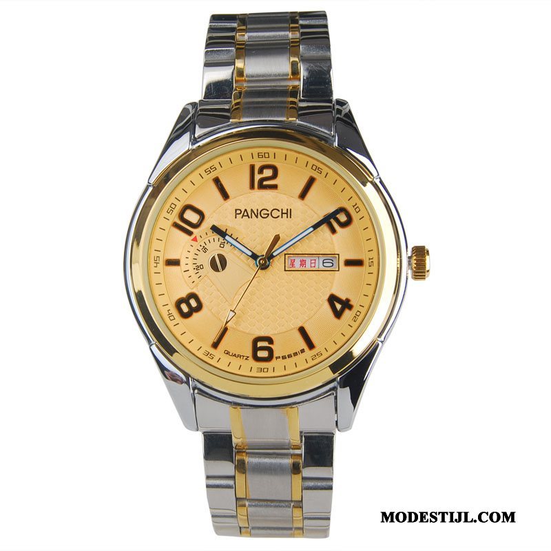 Heren Polshorloge Sale Groot Gemiddelde Quartz Horloge Vrouwen Waterdicht Gouden