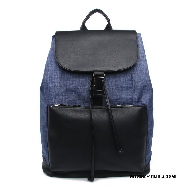 Heren Rugzak Goedkoop Casual Mode Mannen Reizen Tas Blauw