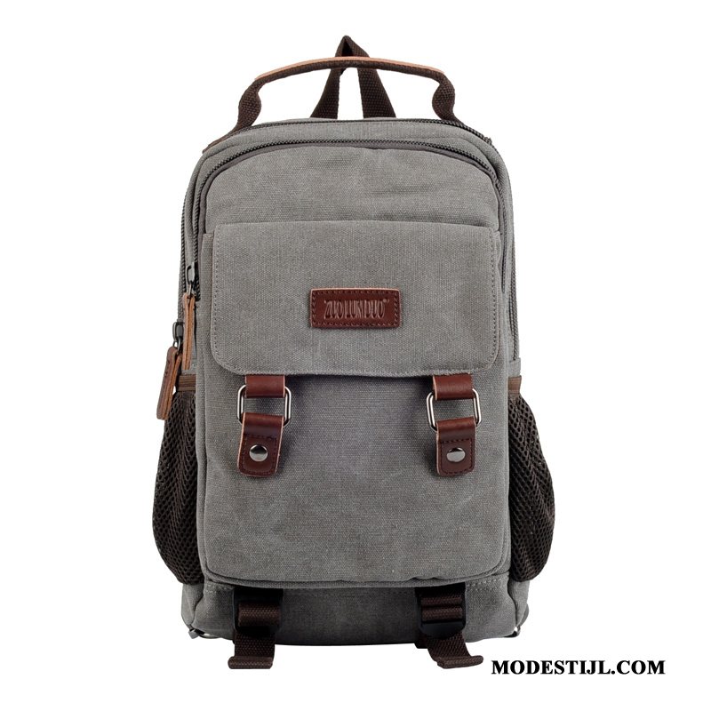 Heren Rugzak Goedkoop Trend Casual Messenger Tas Mannen Mode Grijs