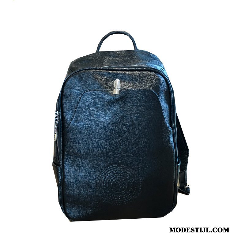 Heren Rugzak Sale Trend Casual Mode Mannen Schooltas Zwart