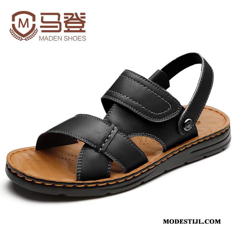 Heren Sandalen Aanbiedingen Zomer Trend Antislip Casual Mannen Zandkleur Zwart