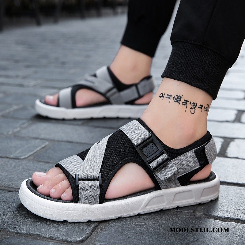 Heren Sandalen Online Mode Bovenkleding 2019 Mannen Pantoffels Zandkleur Grijs