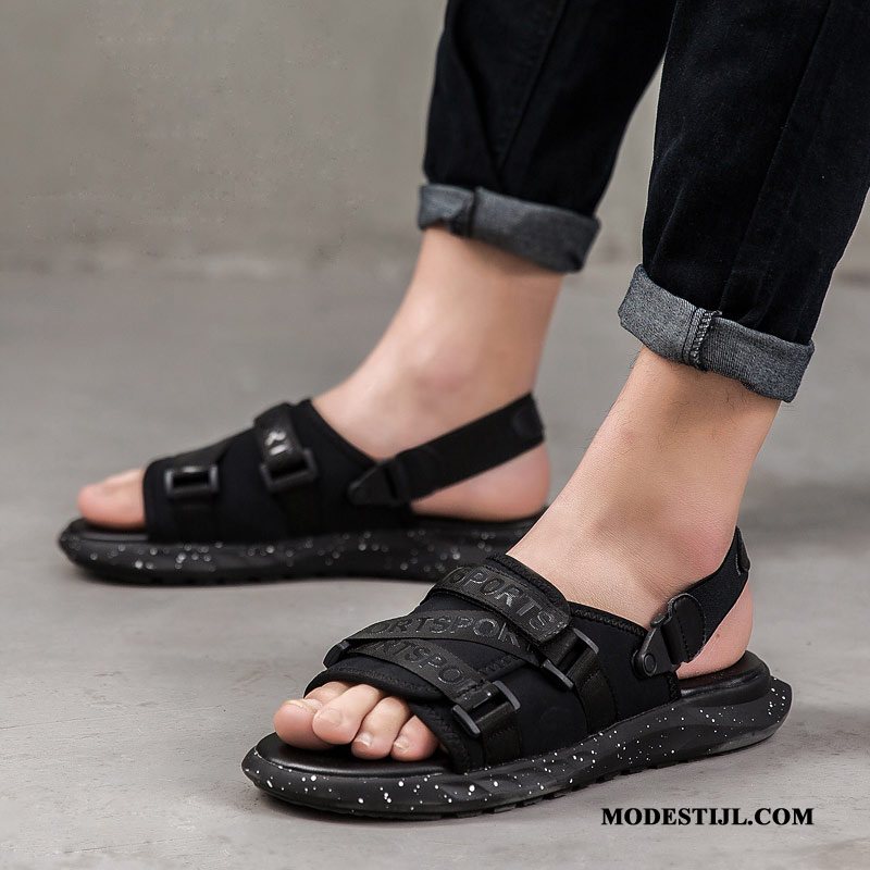 Heren Sandalen Sale Pantoffels Reis Casual Trend 2019 Zandkleur Zwart