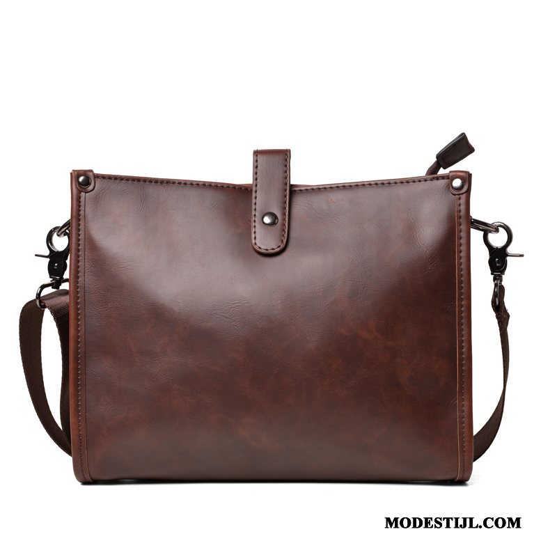 Heren Schoudertas Goedkoop Mannen Mini Vintage Messenger Tas Nieuw Bruine