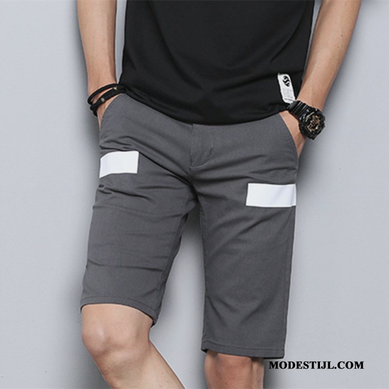 Heren Shorts Goedkoop Mannen Jeugd Korte Broek Slim Fit Casual Grijs