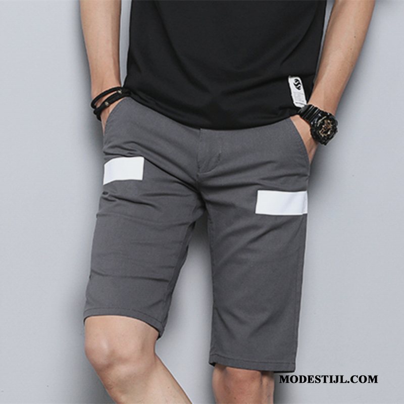 Heren Shorts Goedkoop Mannen Jeugd Korte Broek Slim Fit Casual Grijs