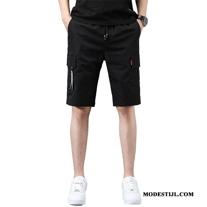 Heren Shorts Kopen Dunne Korte Broek Casual Trend Losse Zwart