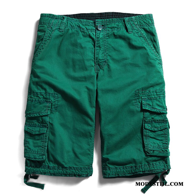 Heren Shorts Kopen Losse Casual Rechtdoor Korte Broek Cargo Zwart Groen