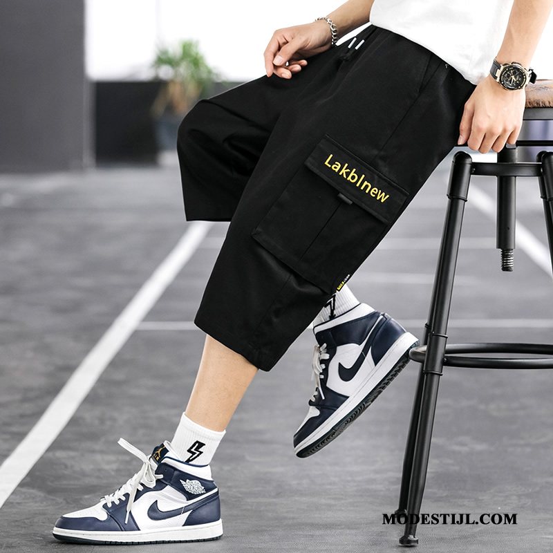 Heren Shorts Kopen Losse Mannen Trend Cargo Broek Casual Zwart