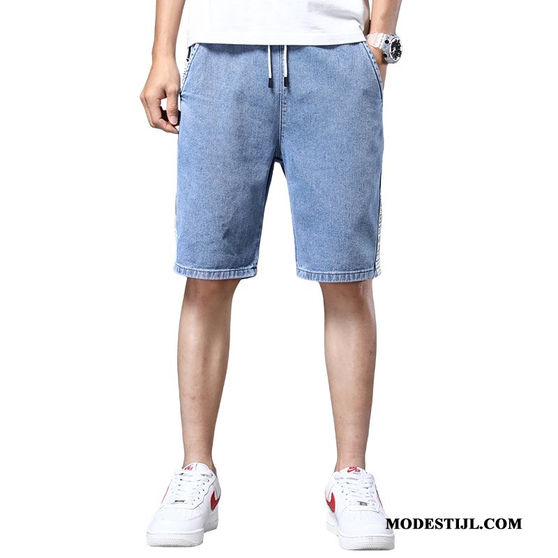 Heren Shorts Kopen Trend Zomer Trendy Merk Spijkerbroek Jeans Losse Blauw