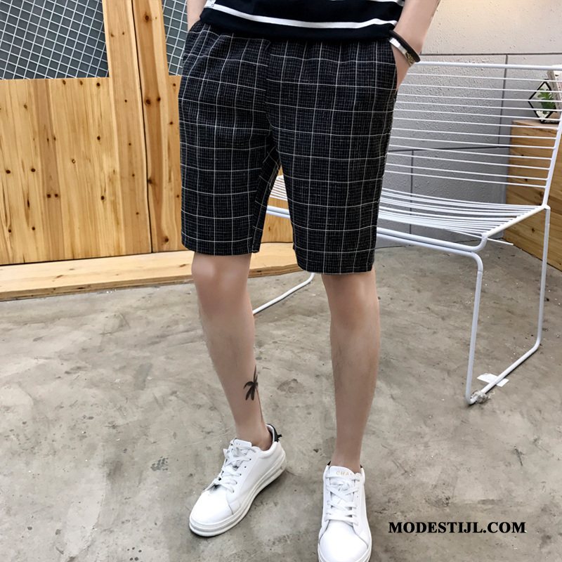 Heren Shorts Kopen Zomer Casual Trend Dunne Korte Broek Zandkleur Zwart