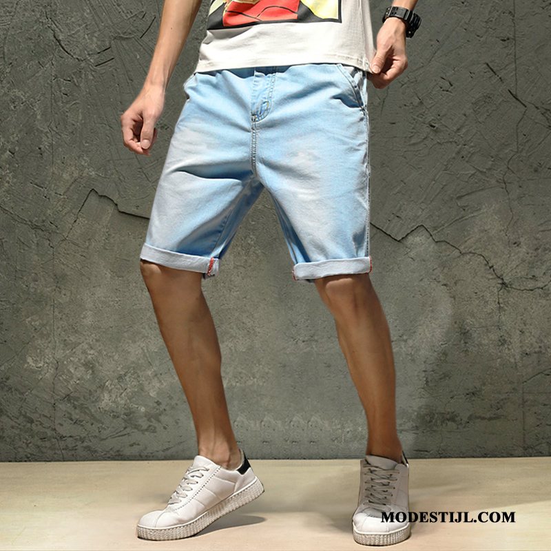 Heren Shorts Korting Losse Denim Mannen Zomer Korte Broek Blauw Licht