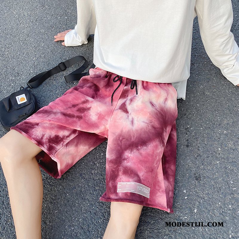 Heren Shorts Online Graffiti Trend Zomer Trendy Merk Mannen Roze Rood