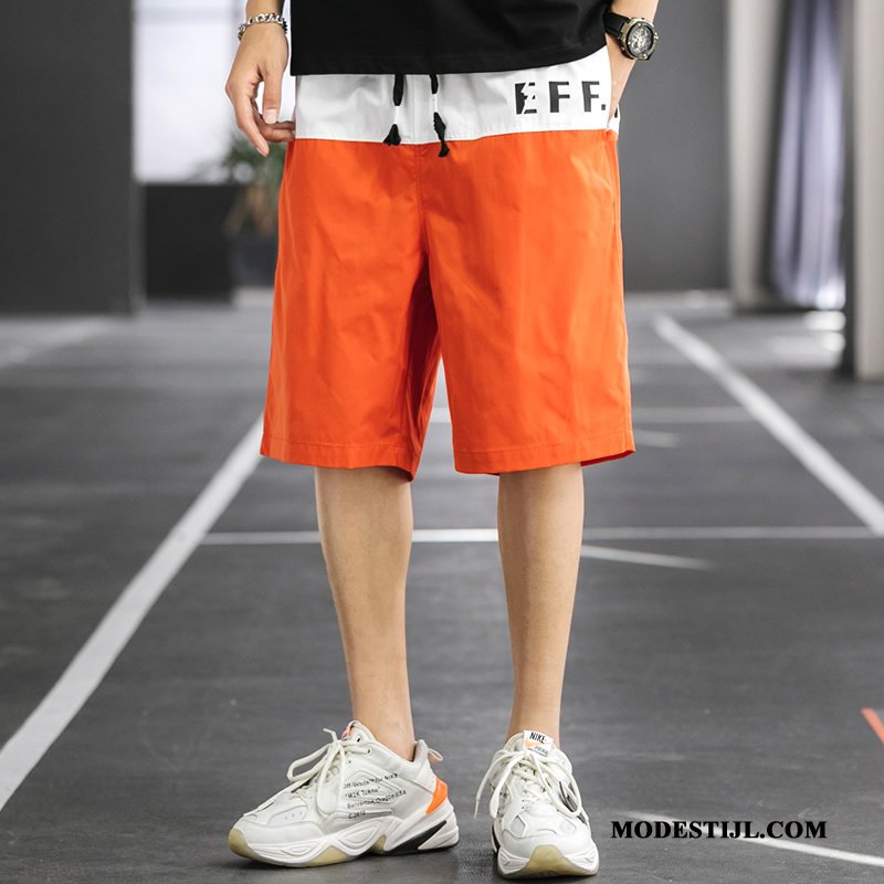 Heren Shorts Sale Dunne Cargo Mannen Zomer Korte Broek Oranje