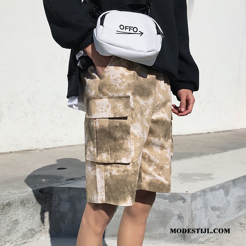 Heren Shorts Sale Nieuw Korte Broek Zak Trend Mannen Camouflage Kaki Zandkleur