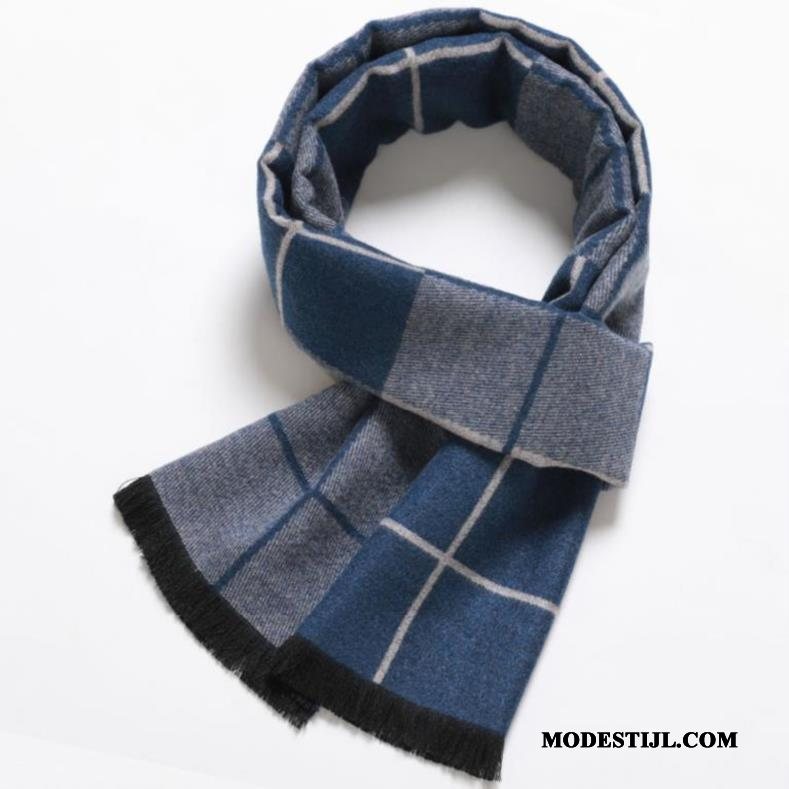 Heren Sjaals Goedkoop Winter Casual High End Persoonlijkheid Driedimensionaal Blauw