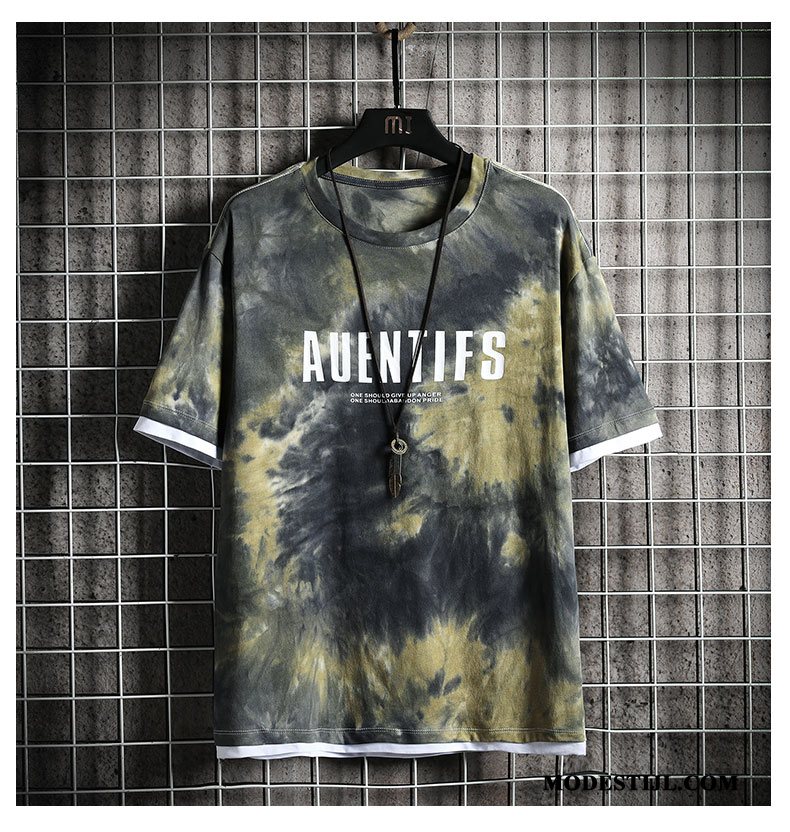 Heren T-shirts Kopen Trend Halve Mouw Zomer Mannen Trendy Merk Camouflage Groen