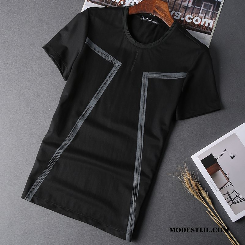 Heren T-shirts Online Mini Mooi Bedrukken Trend Persoonlijk Wit Zwart