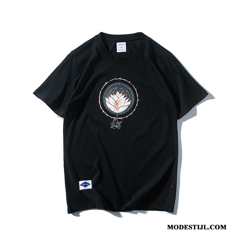 Heren T-shirts Online Trend Korte Mouw Eenvoudige Casual Mooi Zwart