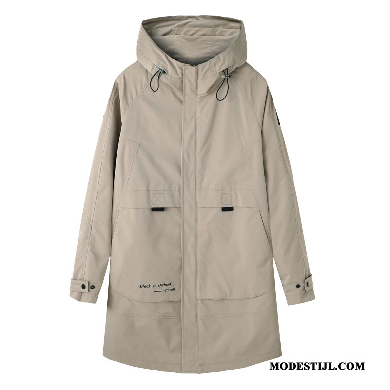 Heren Trenchcoat Kopen Hoodie Herfst Jas Voorjaar 2019 Kaki