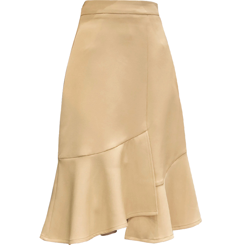 Dames Rokken Winkel Onregelmatig Slim Fit Visstaart Lang Hoge Taille Abrikoos Kleur Dames Rokken Winkel Onregelmatig Slim Fit Visstaart Lang Hoge Taille Abrikoos Kleur