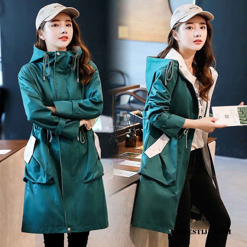 Dames Trenchcoat Online Nieuw Jas Hoodie Dunne Vrouwen Groen Dames Trenchcoat Online Nieuw Jas Hoodie Dunne Vrouwen Groen